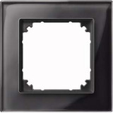 Merten Rahmen aus Glas, 1-fach, glänzend, transparent, Schutzart IP20, Maße 85,8 x 85,8 x 10,1 mm schwarz (glänzend), Retail