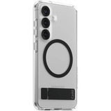 PanzerGlass Kickstand Case, Handyhülle transparent/schwarz, Samsung Galaxy S25, QI-kompatibel