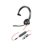 Poly Blackwire 3315, Headset schwarz, Mono, USB-C, Microsoft Teams Version