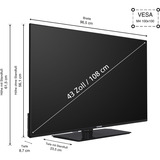 Telefunken XU43VP750M, LED-Fernseher 108 cm (43 Zoll), schwarz, UltraHD/4K, Tripple-Tuner, SmartTV, VIDAA-Betriebssystem