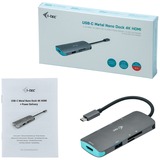 i-tec Nano Dock, Dockingstation grau, HDMI, USB-C, USB