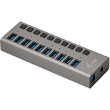 i-tec USB 3.0 Charging HUB 10 port + Power Adapter 48 W, USB-Hub schwarz