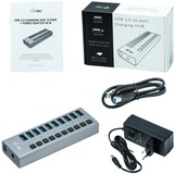 i-tec USB 3.0 Charging HUB 10 port + Power Adapter 48 W, USB-Hub schwarz