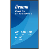 iiyama LH4366UHSB-B1AG, Public Display schwarz (matt), UltraHD/4K, VA, HDMI, USB-C