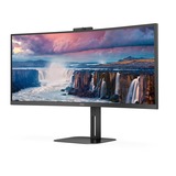 AOC CU34V5CW/BK, LED-Monitor 86.4 cm (34 Zoll), schwarz, WQHD, VA, HDMI, DisplayPort, FreeSync, Webcam, 100Hz Panel