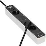 Brennenstuhl Ecolor Steckdosenleiste 3-fach, 2x USB, mit 3 Countdown Timern weiß/schwarz, 1,5 Meter Kabel, USB-A, USB-C, mit Sicherheitsschalter