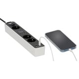 Brennenstuhl Ecolor Steckdosenleiste 3-fach, 2x USB, mit 3 Countdown Timern weiß/schwarz, 1,5 Meter Kabel, USB-A, USB-C, mit Sicherheitsschalter