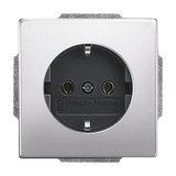 Busch-Jaeger Steckdosen-Einsatz Edelstahl mit Steckanschluss Typ 20 EUC-866, 16 Ampere, 250 Volt edelstahl, Retail