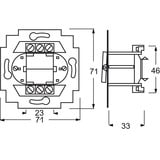 Busch-Jaeger Wechselschalter Einsatz zwei polig grau, Retail