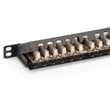 Digitus CAT 6A, Klasse E High Density Patchpanel, 24 Port schwarz, 0,5 HE, geschirmt, 19" Rack Mount