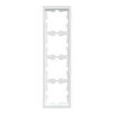 Merten Rahmen vierfach für Senkrecht- und Waagerechtmontage, Thermoplast, glänzend weiß (glänzend), Retail