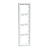 Merten Rahmen vierfach für Senkrecht- und Waagerechtmontage, Thermoplast, glänzend weiß (glänzend), Retail