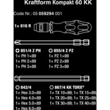 Wera Kraftform Kompakt 60 KK, 17-teilig, Steckschlüssel schwarz/grün, Kugelkopf-Bits