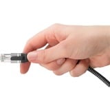 goobay Ethernet-Kabel USB-A 3.2 Gen1 Stecker > RJ-45 Stecker schwarz/silber, 1,5 Meter, geflochtener Textilmantel