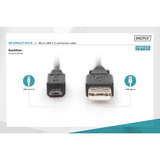 Digitus USB 2.0 Anschlusskabel USB-A (Stecker) > Micro-USB (Stecker)  schwarz, 1 Meter