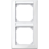 Merten Rahmen 2-fach mit Beschriftungsträger, glänzend, Thermoplast, 80,5 x 151,7 x 10,1 mm weiß (glänzend), Retail