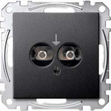 Merten Steckdosen Einsatz mit zwei einpoligen Einbausteckern nach DIN 42801 anthrazit, Retail
