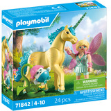 PLAYMOBIL 71842 Magic Unicorns: Sammeleinhorn Sonnenscheinblüte mit Fee, Konstruktionsspielzeug 