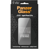 PanzerGlass Ceramic Displayschutz Ultra-Wide Fit, Schutzfolie transparent, iPhone 15 Pro, EasyAligner