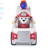 Spin Master Paw Patrol Fire Rescue - Marshalls Feuerwehr-Fahrzeug, Spielfahrzeug mit kippbarer Leiter, Geschoss-Abwurf und Marshall Hundefigur