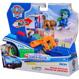 Spin Master Paw Patrol - Search & Rescue: Rockys Recycling-Fahrzeug mit 2 Figuren, Spielfahrzeug 
