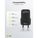 goobay Apple Lightning / USB-C PD-Ladeset nano 20 Watt, Ladegerät schwarz, PD, 1 Meter Kabel