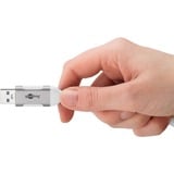 goobay Ethernet-Kabel USB-A 3.2 Gen1 Stecker > RJ-45 Stecker, LAN-Adapter weiß, 3 Meter, geflochtener Textilmantel