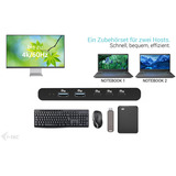 i-tec KVM HDMI Docking Station, Dockingstation schwarz, 2 Ausgangsgeräte, Power Delivery 2x 100W, HDMI