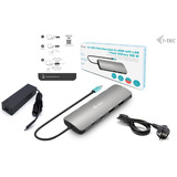 i-tec USB-C Metal Nano 2x HDMI Docking Station, Notebook HDMI, USB-C, PD, mit Ladegerät