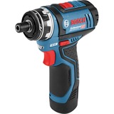 Bosch Akku-Bohrschrauber GSR 12V-15 FC Professional, 12Volt blau/schwarz, 2x Li-Ionen Akku 2,0Ah, in L-BOXX