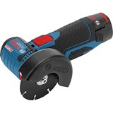 Bosch Akku-Winkelschleifer GWS 12V-76 Professional, 12Volt blau/schwarz, 2x Li-Ionen Akku 3,0Ah, in L-BOXX