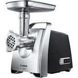 Bosch Home Fleischwolf ProPower MFW68660 silber/schwarz, 800 Watt, Fruchtpressen-, Schnitzler-, Wurstfüller- und Kebbe-Aufsatz