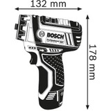Bosch Professional Akku-Bohrschrauber GSR 12V-15 FC Professional solo, 12Volt blau/schwarz, ohne Akku und Ladegerät, in L-BOXX