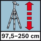 Bosch Professional Baustativ BT 250 Professional silber/blau, 1/4" Gewinde, für Punkt-, Linien- und Rotationslaser
