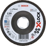 Bosch Professional PRO X571 X-LOCK Fächerschleifscheibe, Ø 115mm, K120 Bohrung 22,23mm, abgewinkelt