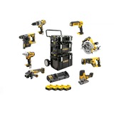 DEWALT Akku Kombopack DCK856P4, 18Volt, Schlagbohrschrauber gelb/schwarz, 8 Akku-Maschinen, 4x Li-Ionen XR Akku 5,0Ah, Trolley DS Carrier