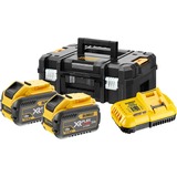 DEWALT XR FLEXVOLT AKKU 2er-Set schwarz/gelb, Schnellladegerät, 2x Akku, T STAK-Box II, Akku-Trage