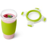 Emsa CLIP & GO Smoothie Mug, Becher grün/transparent, 450ml