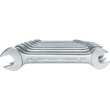 GEDORE Doppelmaulschlüssel-Satz, 10-teilig, Schraubenschlüssel Vanadium-Stahl, mattverchromt