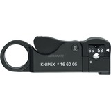 KNIPEX Koax-Abisolierwerkzeug 16 60 05 SB, Abisolier-/ Abmantelungswerkzeug drei eingebaute Messer
