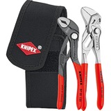 KNIPEX Mini-Zangenset 002072V01, 2-teilig, Zangen-Set rot/schwarz, in Werkzeug-Gürteltasche