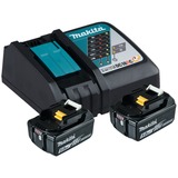 Makita Power Source Kit Li 18,0V 5Ah, Set schwarz,  2x Akku BL1850B, 1x Ladegerät DC18RC