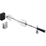 Moesta Rotisserie-Set für Smokin' PizzaRing, für 47cm + 50cm Kugelgrill, Grillspieß silber/schwarz, Batteriebetrieb