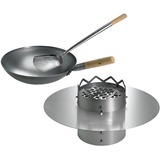 Moesta WOK'N BBQ Komplettpaket, für 47cm Kugelgrill edelstahl/holz, 3-teilig