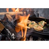 Ooni Servierpfanne Sizzler anthrazit, Sockel aus Holz