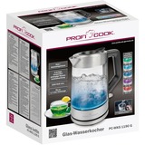 ProfiCook Glas-Wasserkocher PC-WKS 1190 G inox/schwarz, 1,7 Liter