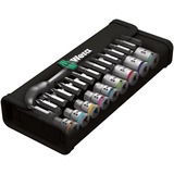 Wera Zyklop Metal-Knarrensatz 8100 SA 11, Zoll-Größen, Werkzeug-Set 28-teilig, mit Umschaltknarre, 1/4"