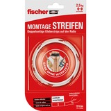fischer GOW Montagestreifen, 19 Stück, Klebeband weiß, 22mm x 36mm