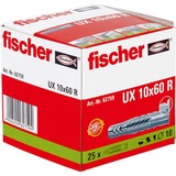 fischer Universaldübel UX 10x60 R hellgrau, 25 Stück