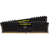 Corsair DIMM 32 GB DDR4-3200 Kit, Arbeitsspeicher schwarz, CMK32GX4M2E3200C16, Vengeance LPX